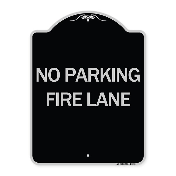 Pavement Stencil No Parking Fire Lane Heavy-Gauge Aluminum Sign, 24" x 18", BS-1824-24610